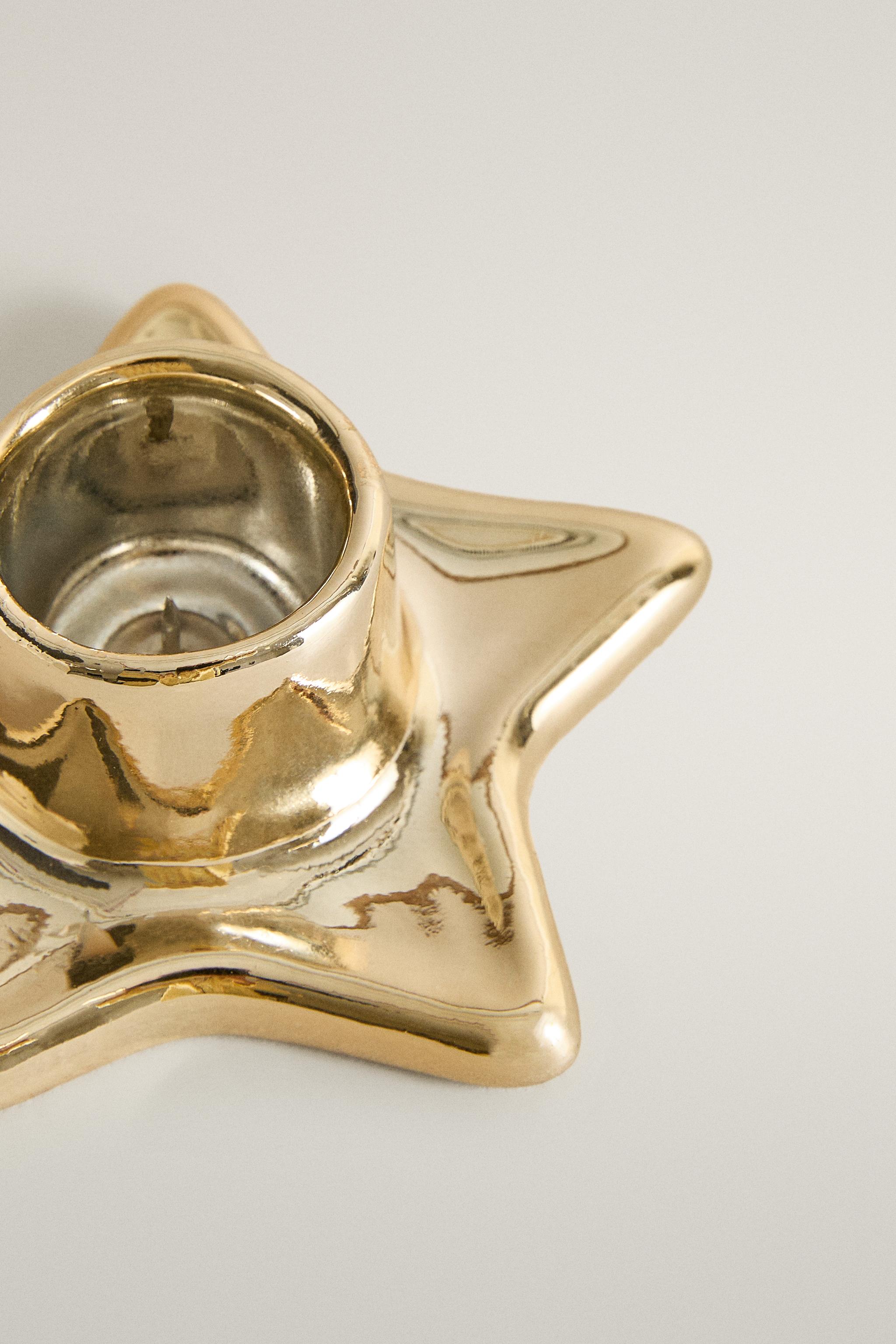 CHRISTMAS STAR PORCELAIN CANDLE HOLDER