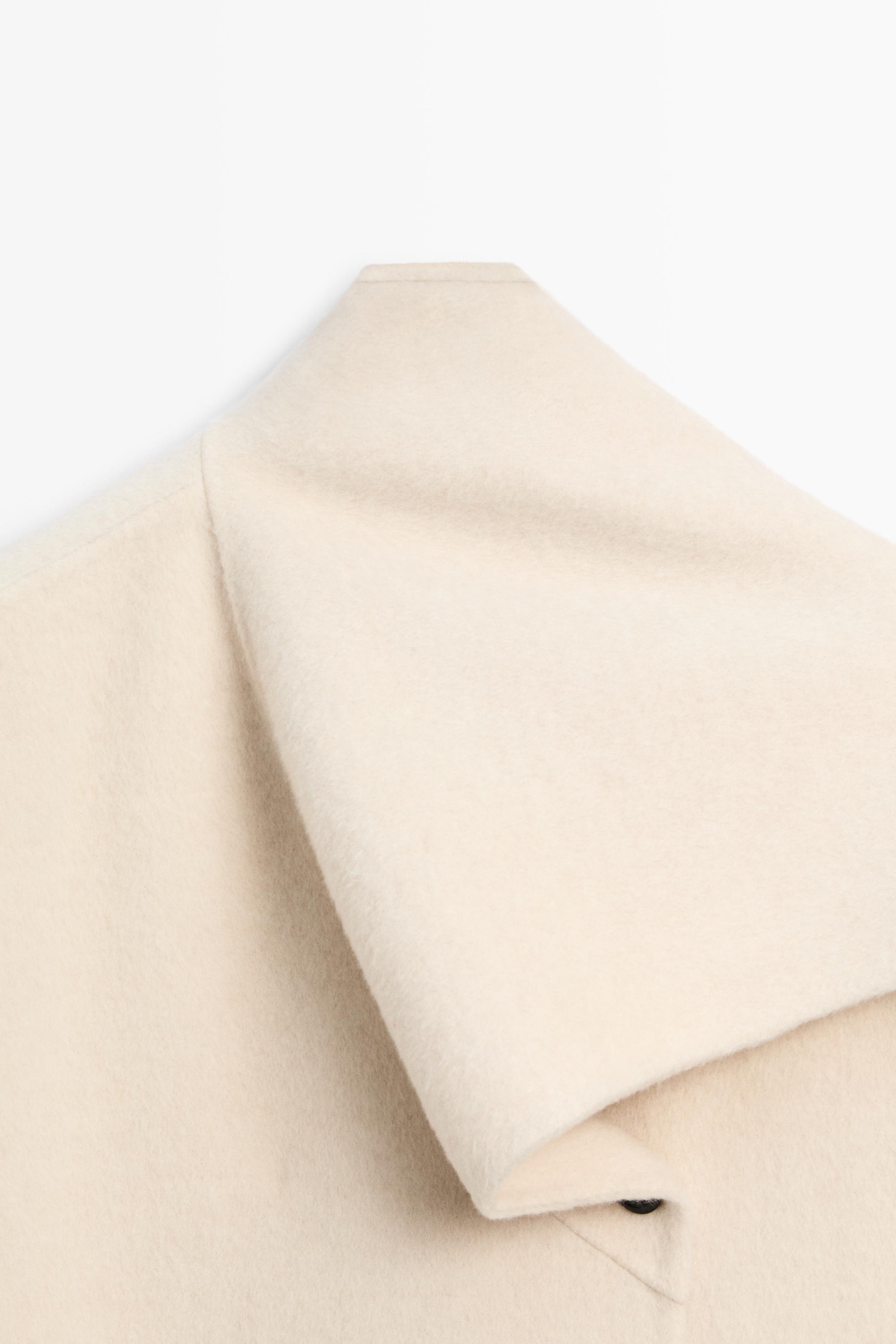 Short coat with scarf detail — Oyster-white