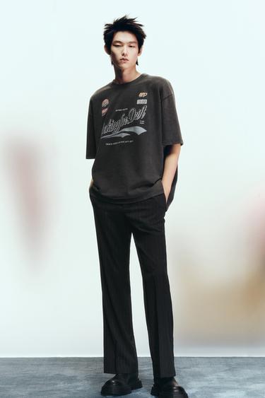 GRAPHIC LOGO T-SHIRT - Dark anthracite by Zara