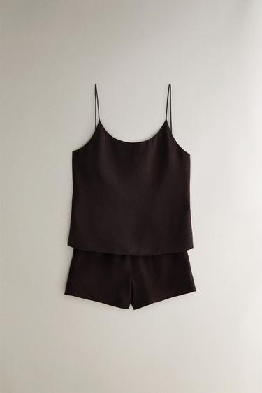 SILK T-SHIRT - Dark brown by Zara - Image 4