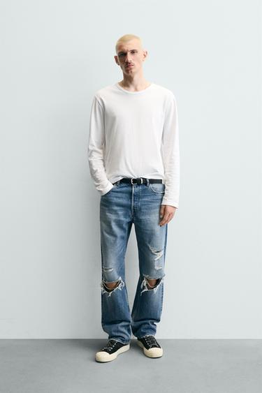 STRAIGHT FIT JEANS - Blue by Zara