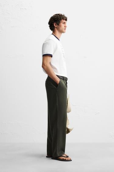 LYOCELL PLEATED TROUSERS - Green by Zara - Image 3
