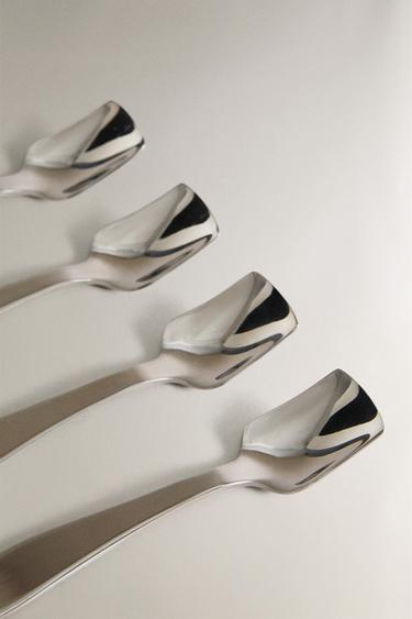 LOT CUILLÈRES À GLACE MANCHE COURBÉ (LOT DE 4) - Acier de Zara - Image 1