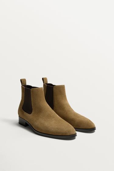 LEATHER CHELSEA BOOTS - Brown by Zara