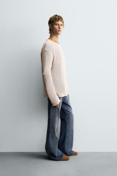 TEXTURED KNIT SWEATER - Stone by Zara - Image 3
