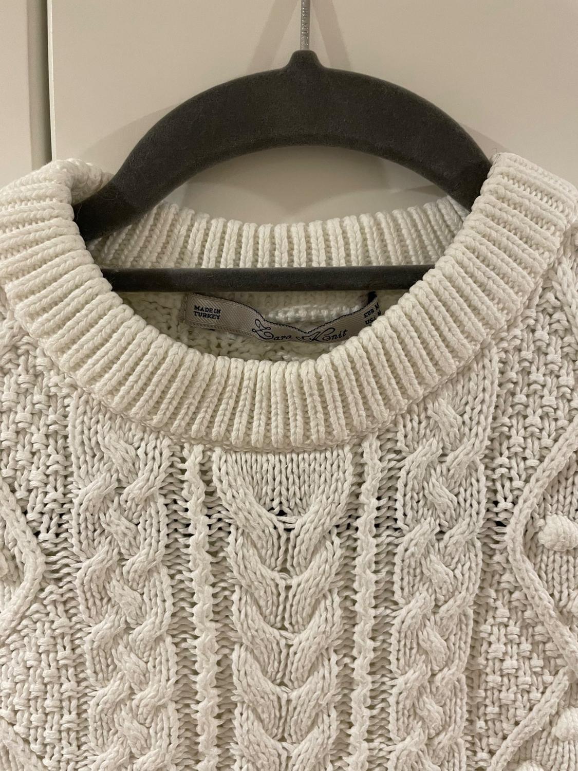 ZARA KNIT WHITE SWEATER - Image 2