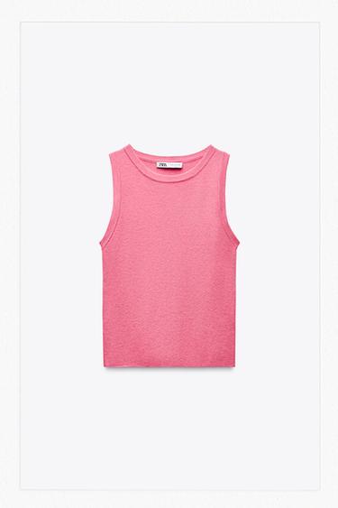 Zara KNIT VEST - Pink