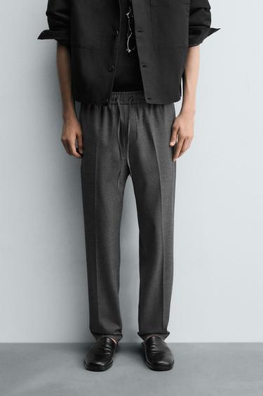 بنطلون بخصر JOGGER مريح - FROSTED GRAY الخاص بـ Zara
