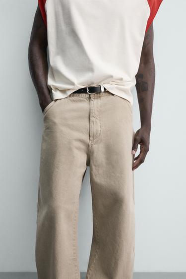 BALLOON FIT WASHED TROUSERS - Light sand by Zara - Image 4