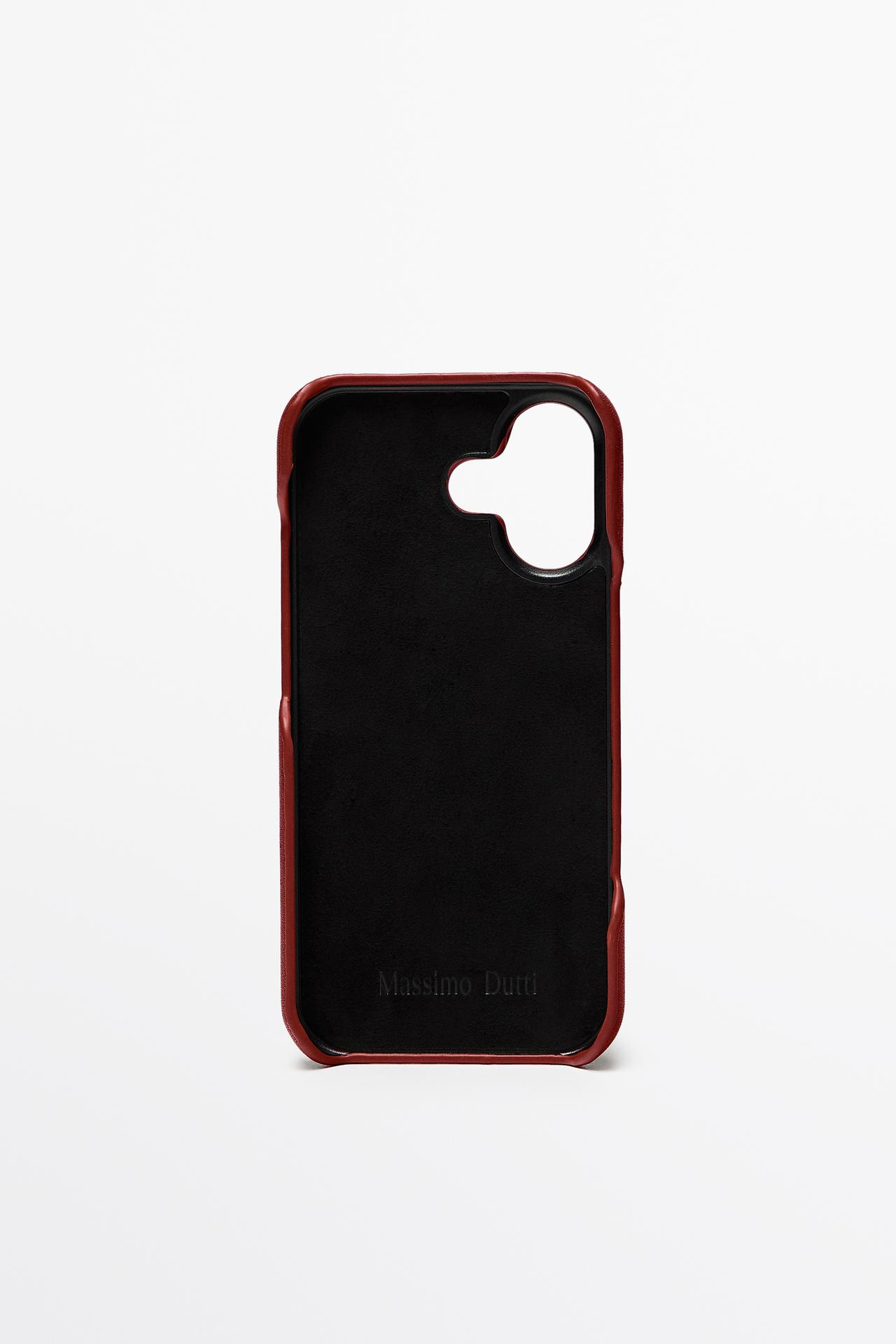 Nappa leather iPhone 17 case — Red