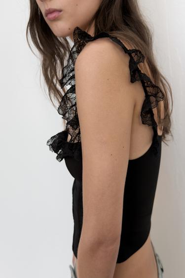TOP STYLE CORSET EN DENTELLE - Noir de Zara - Image 5