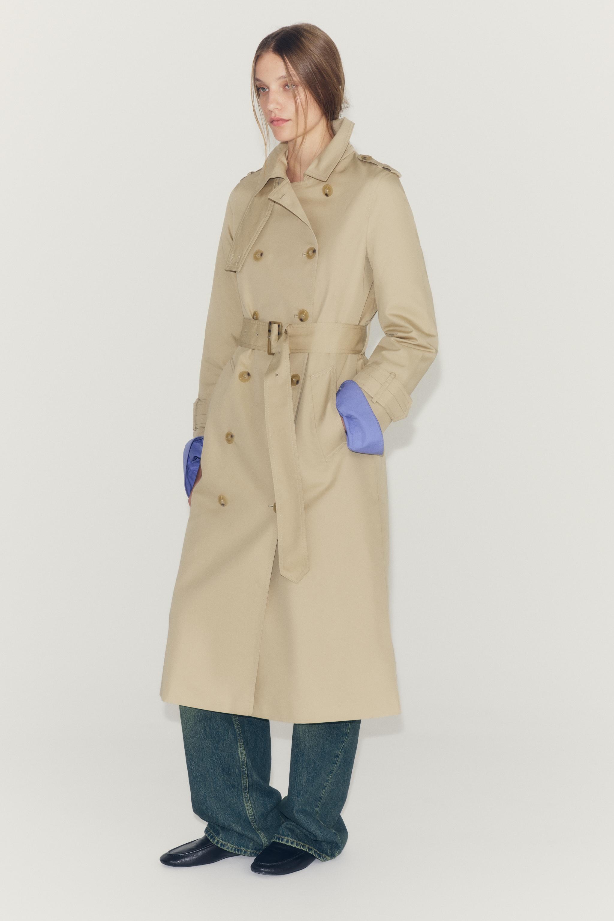 WATER-REPELLENT BELTED TRENCH COAT ZW COLLECTION — Light camel