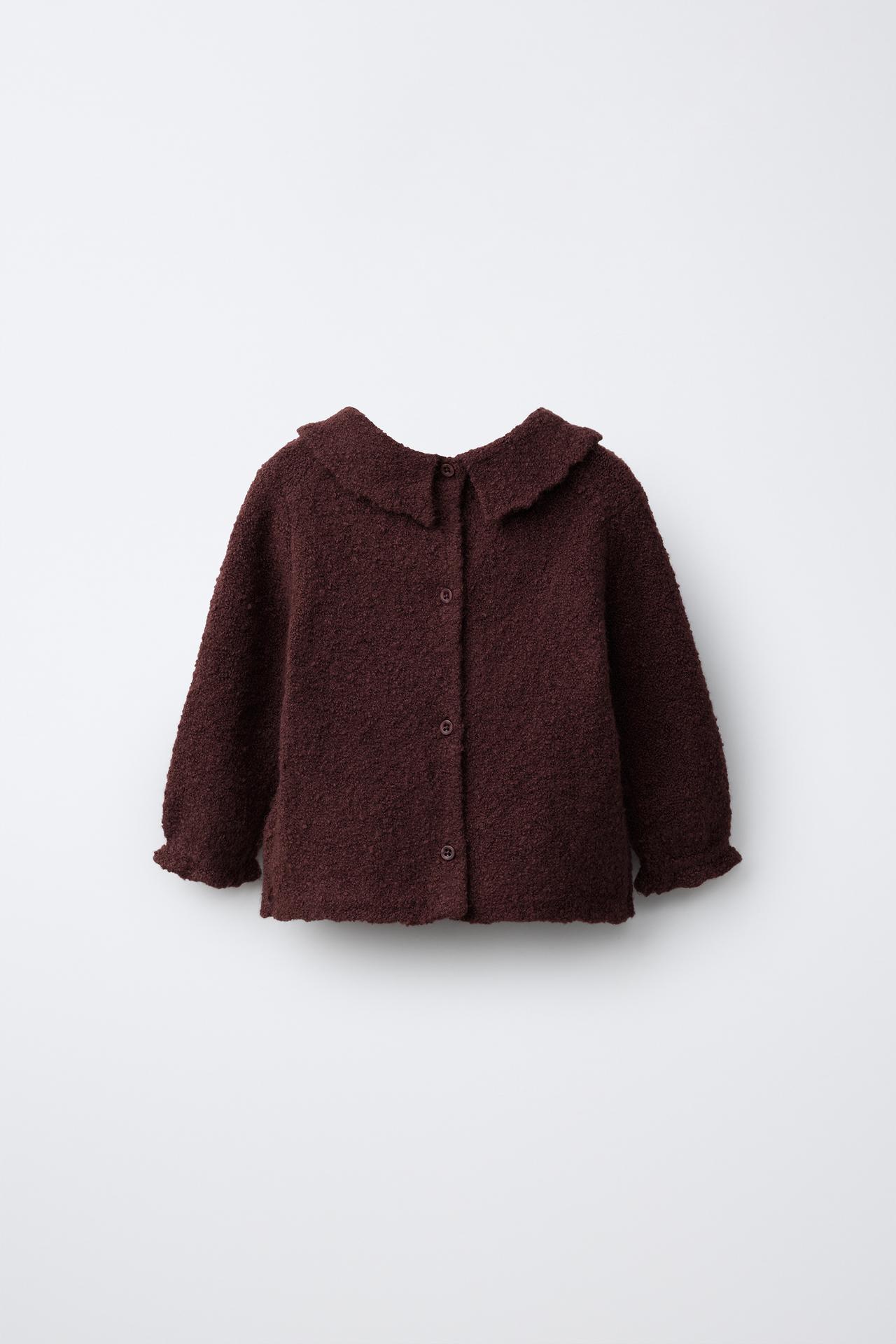 DOT KNIT SWEATER — Dark burgundy