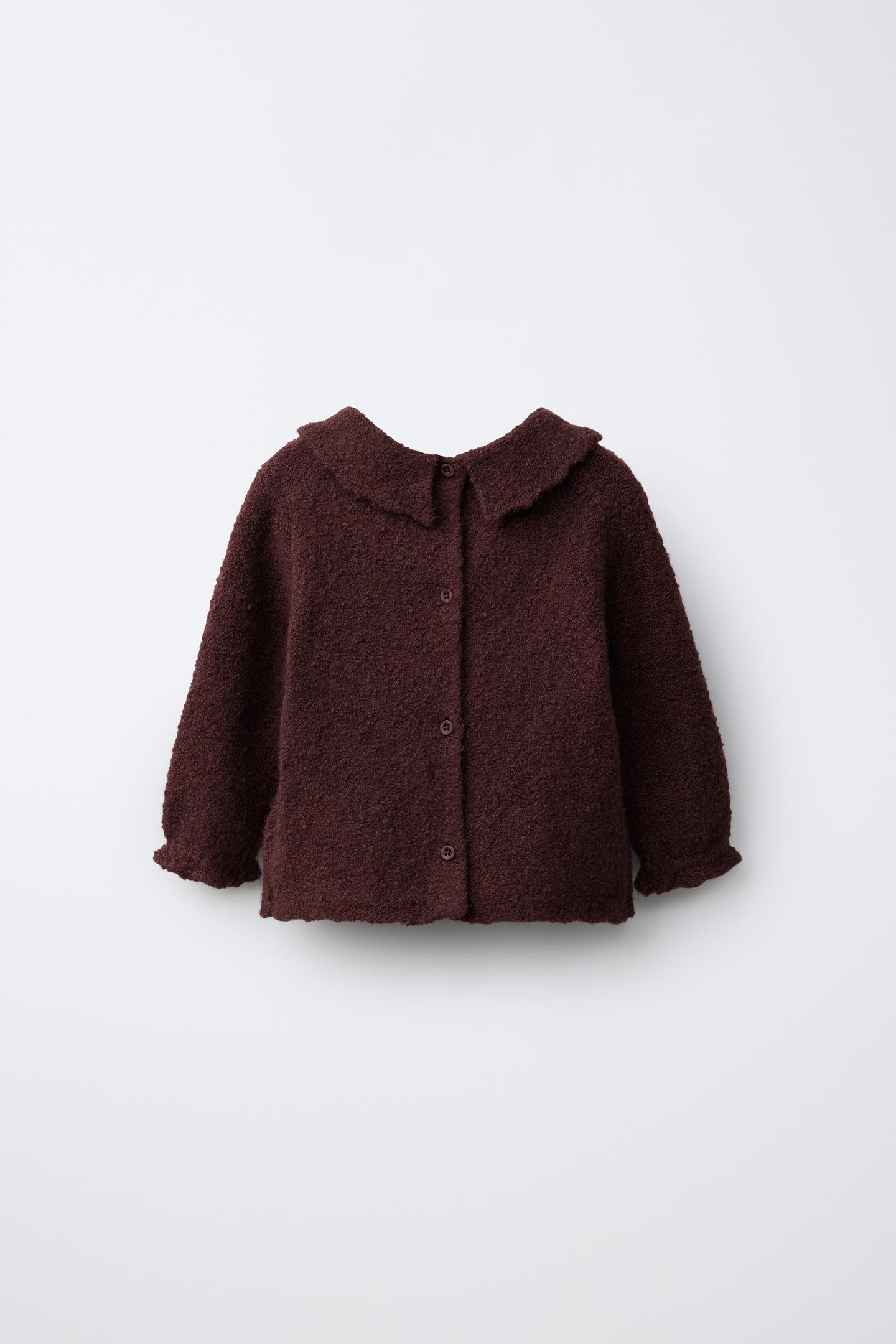 Детский свитер Zara Dot Knit, цвет: Тёмный бордовый — фото 2