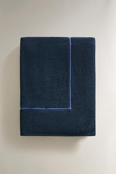 BEACH TOWEL WITH PLAIN BORDER - Navy blue by Zara - Image 1