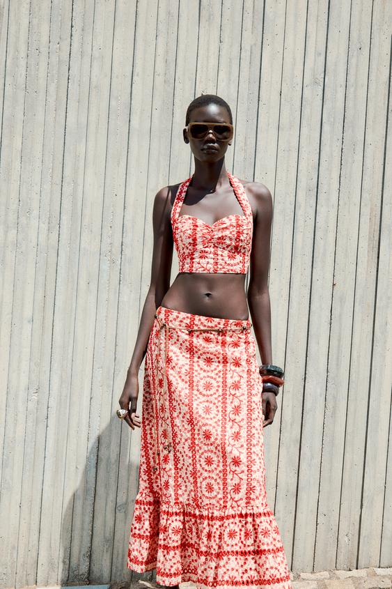 Falda Roja Zara Falda Lunares Falda Volantes Lunares Zara Falda