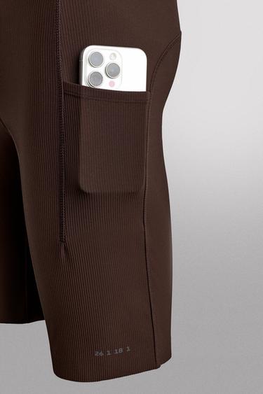 SHAPEWEAR TEXTURED LEGGINGS - Brown by Zara - Image 2
