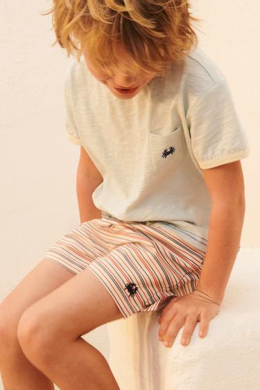 STRIPED BERMUDA SWIM SHORTS - LIMITED EDITION - striped by Zara