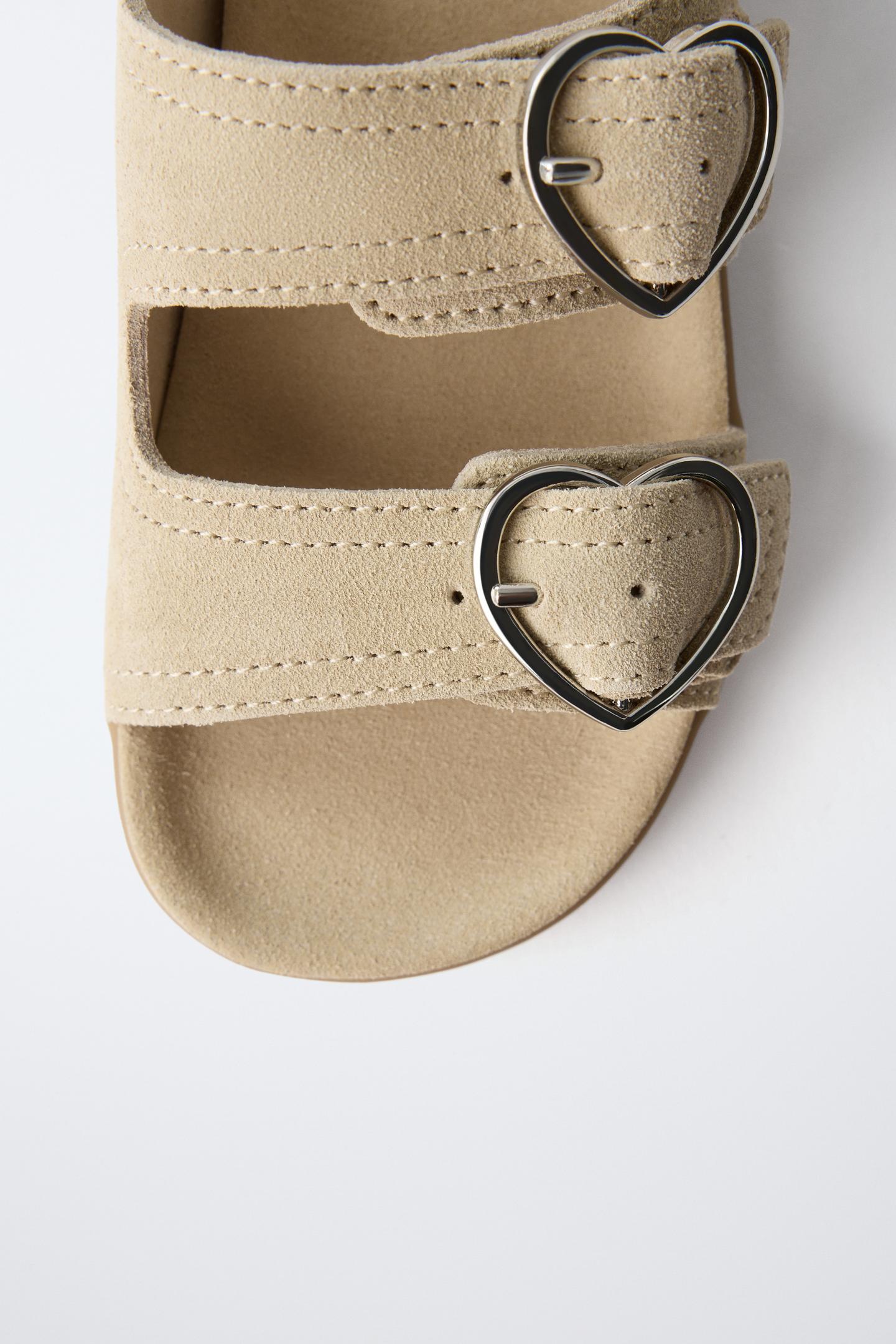 Детские сандалии Zara Leather Buckle, цвет: Коричневый — фото 6