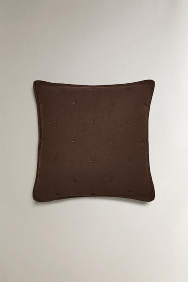 MICROFIBRE CUSHION COVER FOR QUILTS - Dark brown by Zara