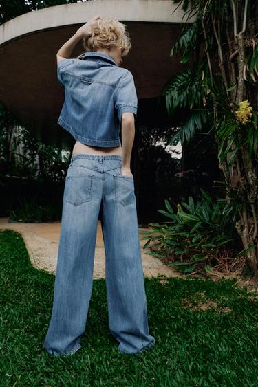 CHEMISE Z1975 EN DENIM À MANCHES COURTES - Bleu moyen de Zara - Image 4