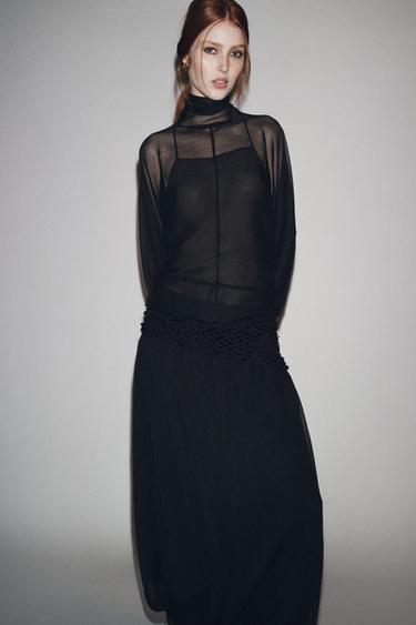 ZW COLLECTION SEQUINNED SKIRT - Black by Zara