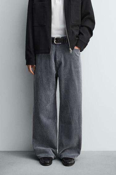 릴렉스핏 코듀로이 팬츠 - Zara 블루