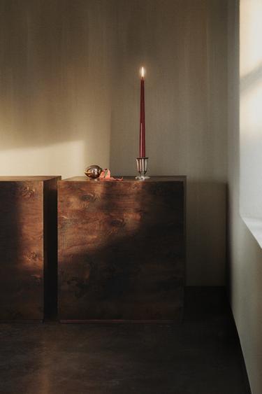 ROOT WOOD CUBE TABLE - Brown by Zara