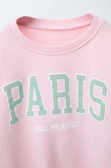 RAISED SLOGAN PRINT SWEATSHIRT - Pink by Zara - Image 2