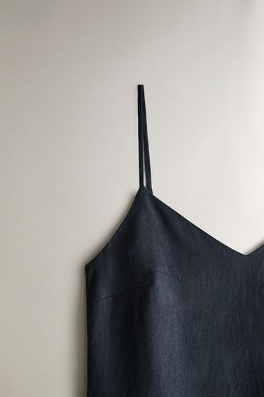 ASYMMETRIC LINEN BEACH DRESS - Blue by Zara - Image 1