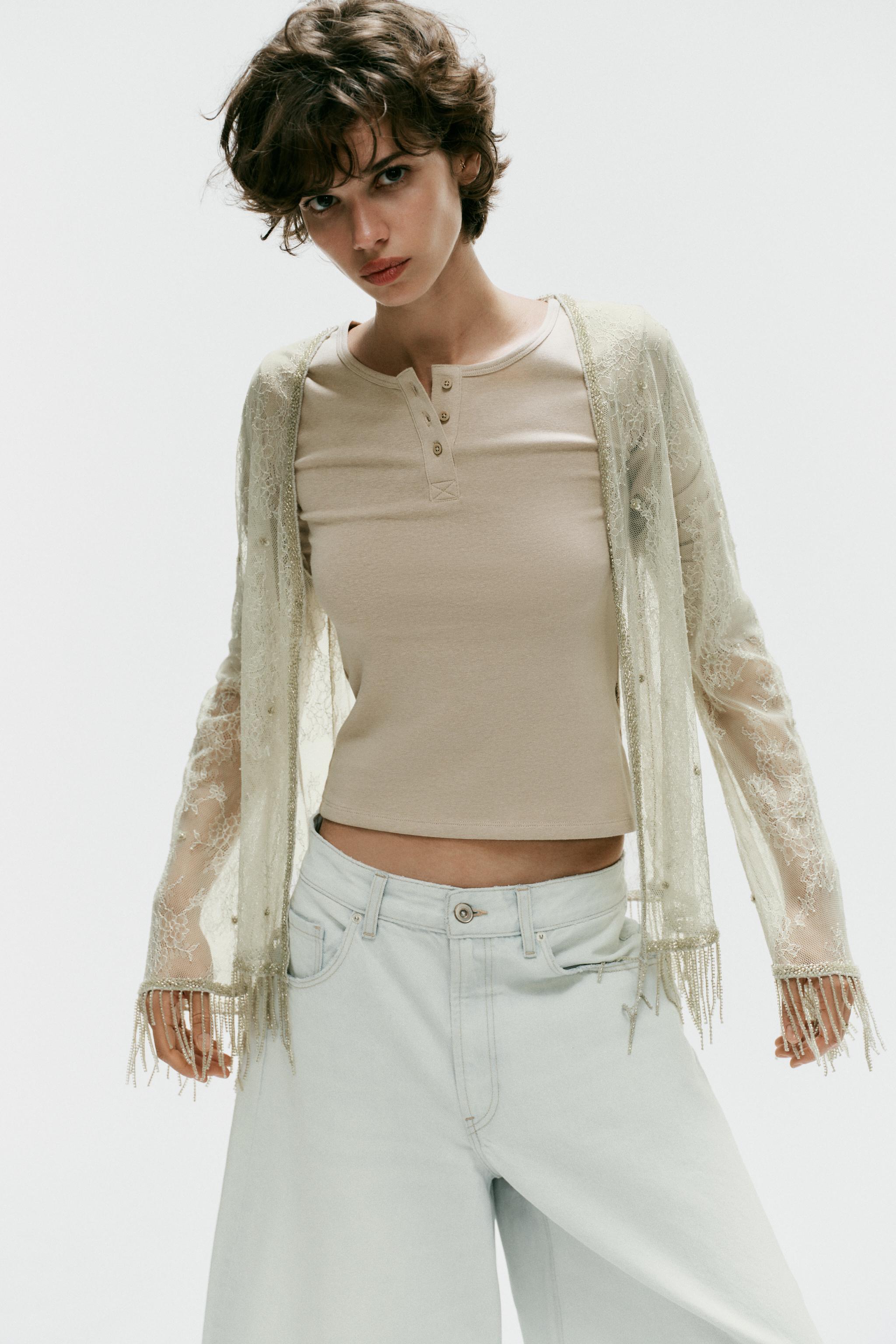 BEADED LACE JACKET - Light green | ZARA United States