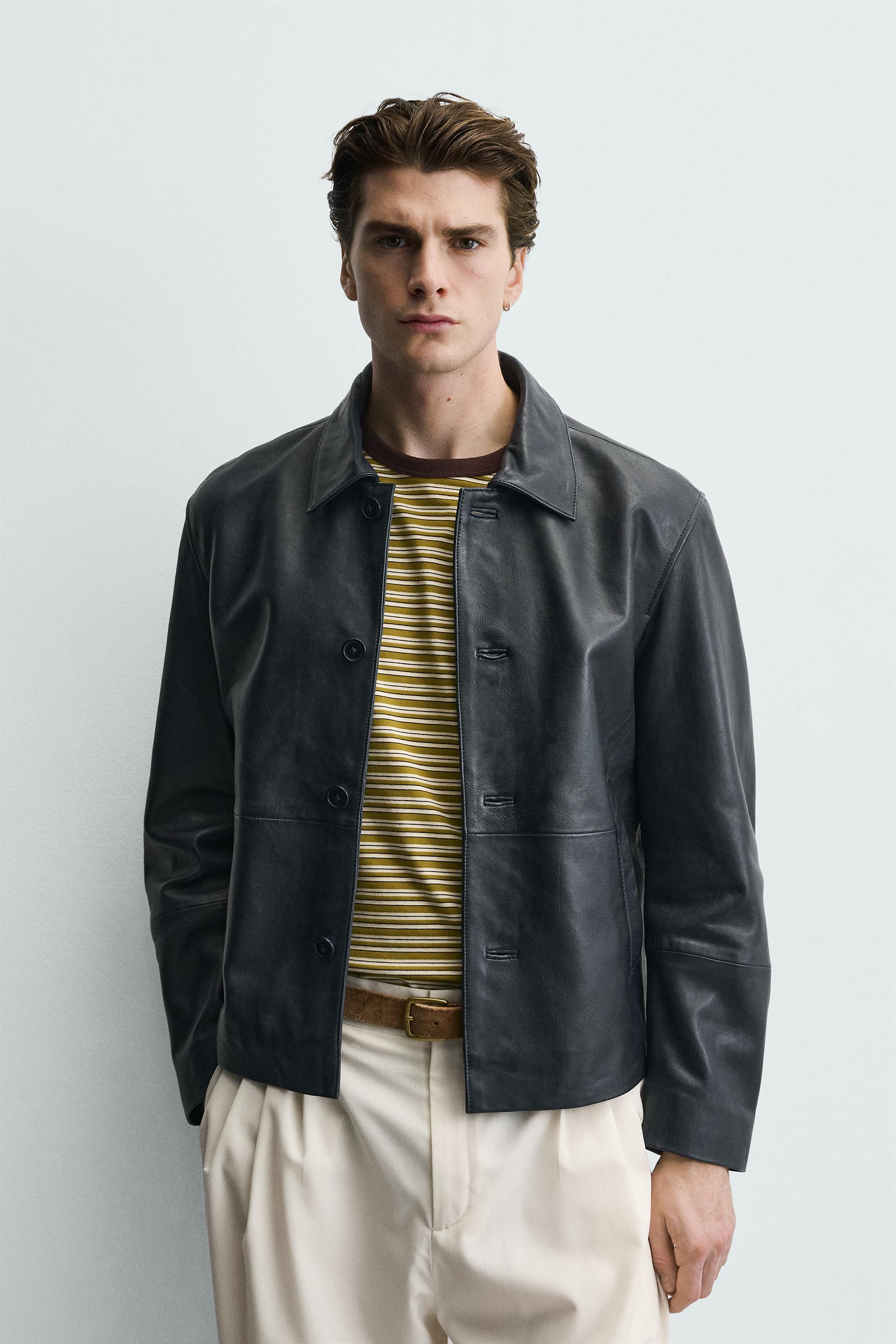 RELAXED FIT LEATHER JACKET