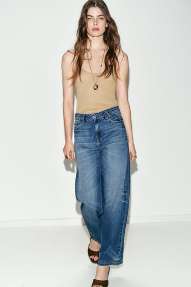 JEANS Z1975 STRAIGHT FIT TIRO ALTO - Azul medio de Zara