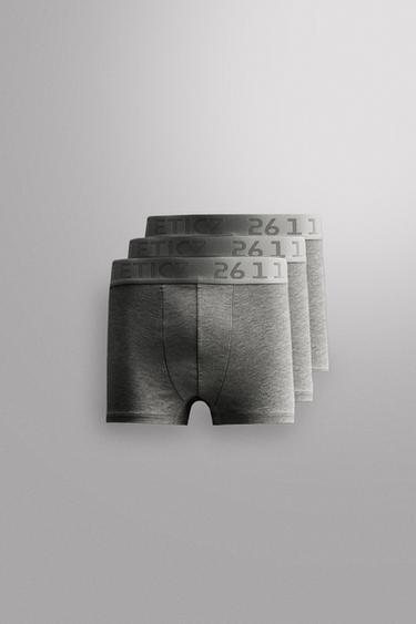 بوكسر ممزوج حزمة 3 - رمادي فيجوريه الخاص بـ Zara