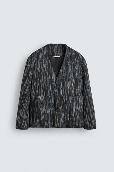 ABSTRACT JACQUARD CARDIGAN - blue/black by Zara