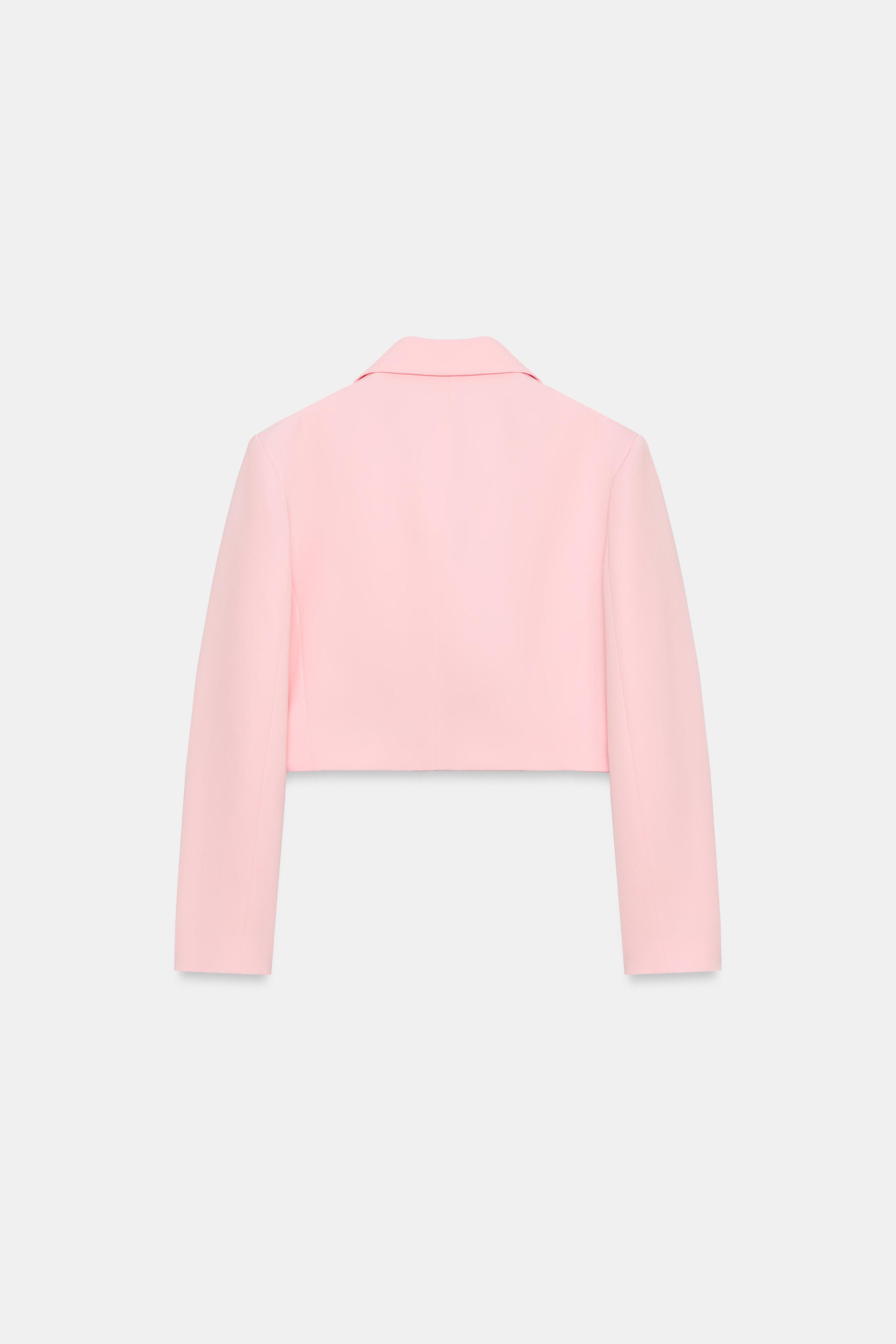 CROPPED BLAZER WITH SHOULDER PADS