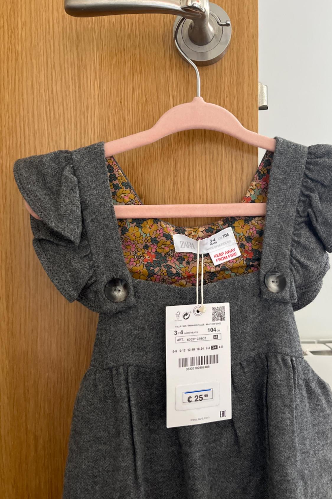 BUTTONED FLANNEL PINAFORE DRESS - Image 4