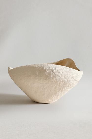 Zara PAPIER-MÂCHÉ VASE - Ecru