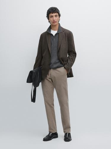Pantalón pana slim fit - Verde claro de Zara