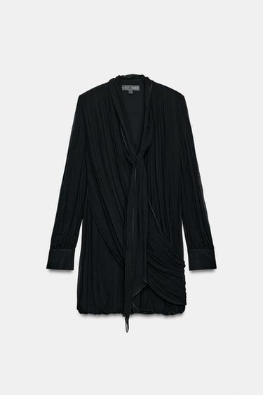 ROBE COURTE DRAPÉE ZW COLLECTION - Noir de Zara - Image 2
