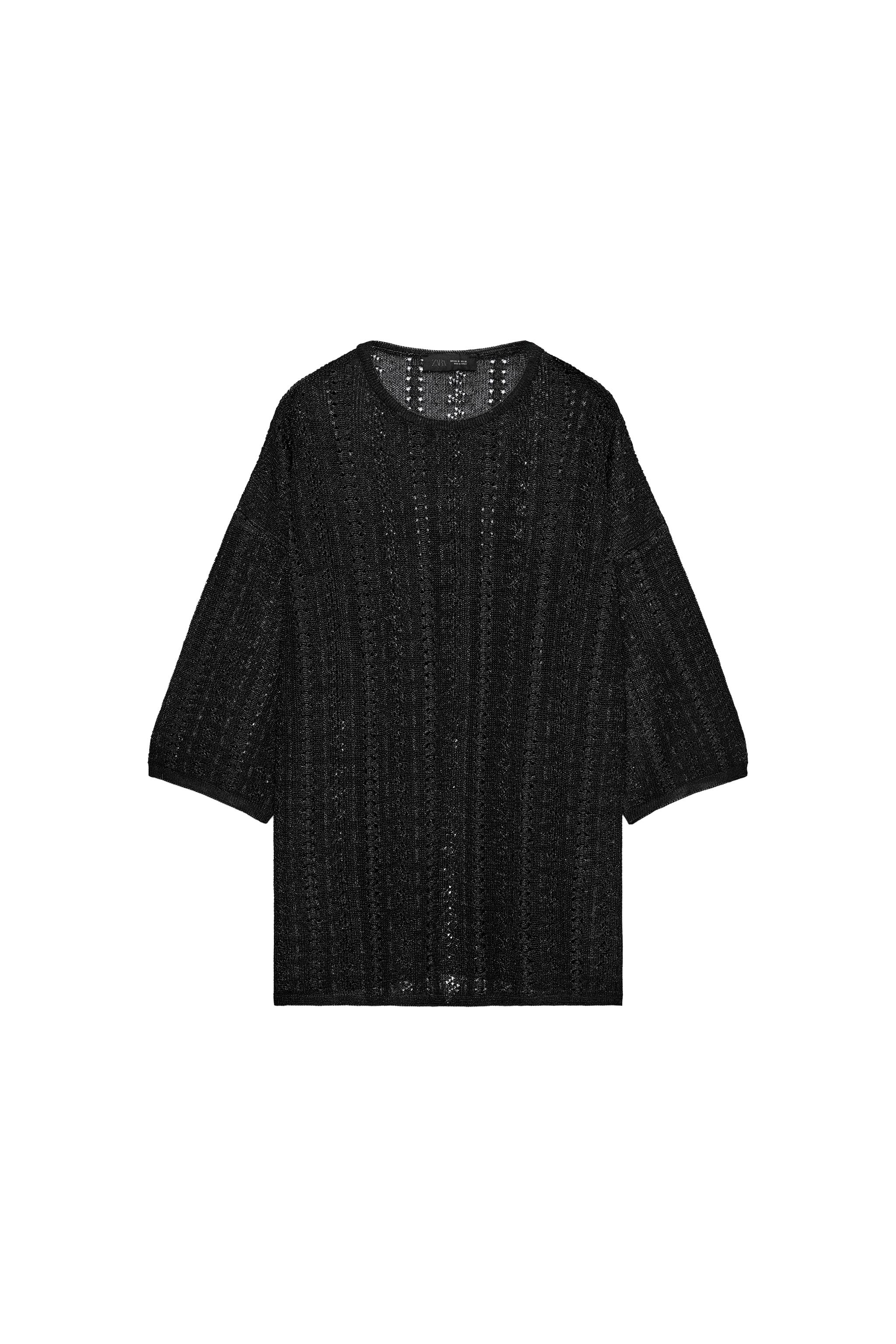 POINTELLE KNIT TOP WITH CUT-OUTS