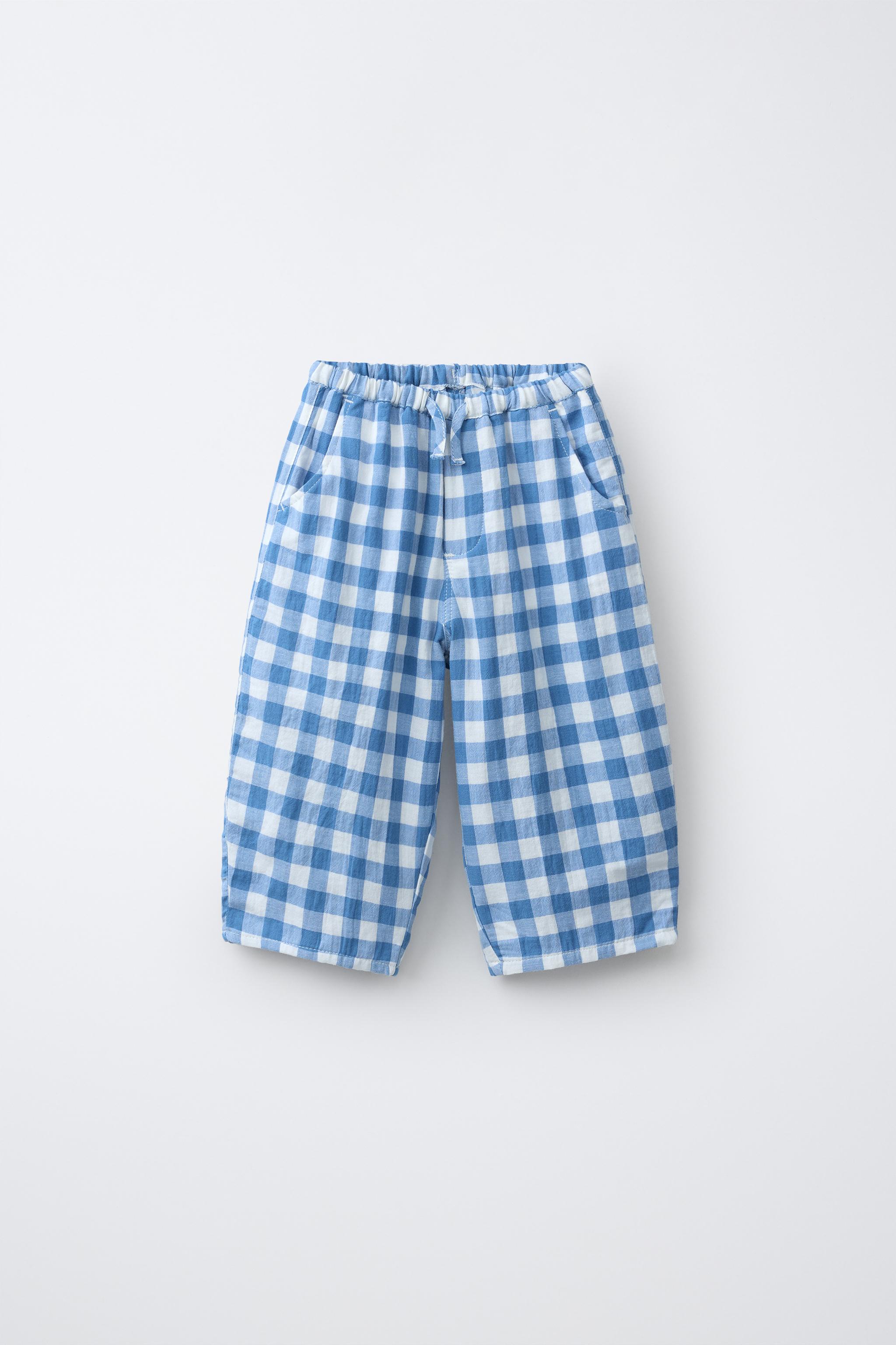 GINGHAM TEXTURED PANTS