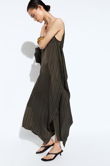 Robe midi fluide asymétrique - Cobalt de Zara