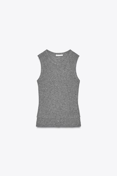 TOP LANA 100% - Gris vigoré de Zara - Imagen 0
