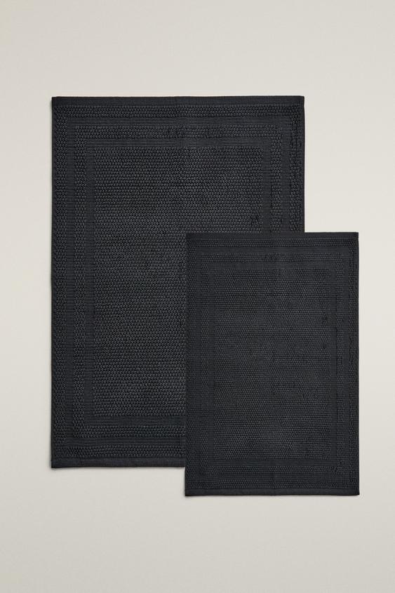 COTTON BATH MAT - Black by Zara - Image 0