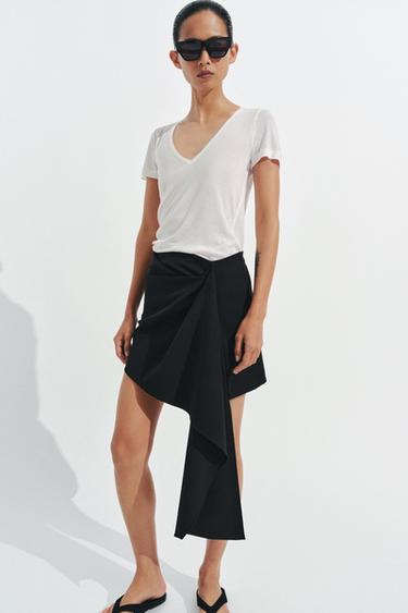 LYOCELL AND SILK T-SHIRT - Oyster-white by Zara