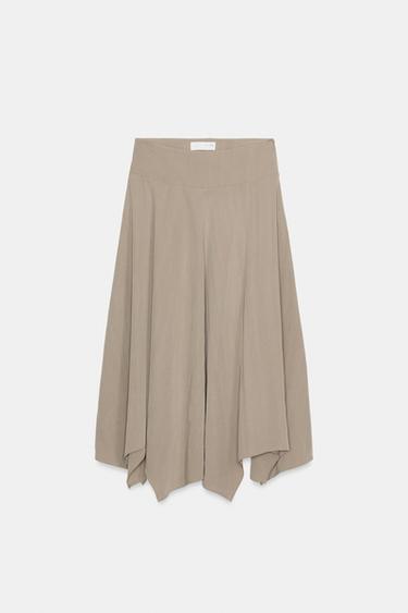 ASYMMETRIC MIDI SKIRT - Light camel by Zara - Image 4