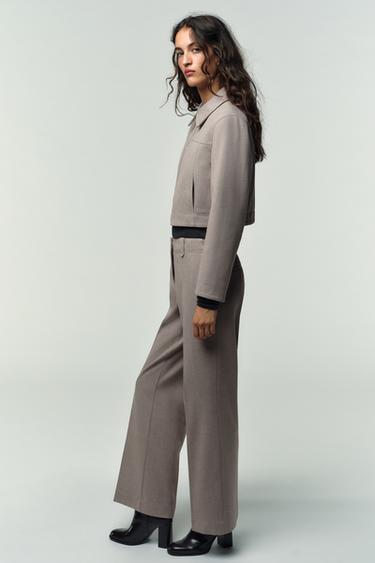 PANTALON DROIT TAILLE NORMALE - Sable / Chiné de Zara - Image 2
