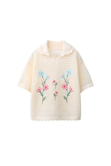 PLETENA POLO MAJICA Z VEZENJEM - Belkasta od Zare