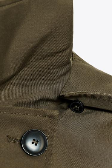 TRENCH DÉPERLANT ZW COLLECTION - Kaki clair de Zara - Image 8